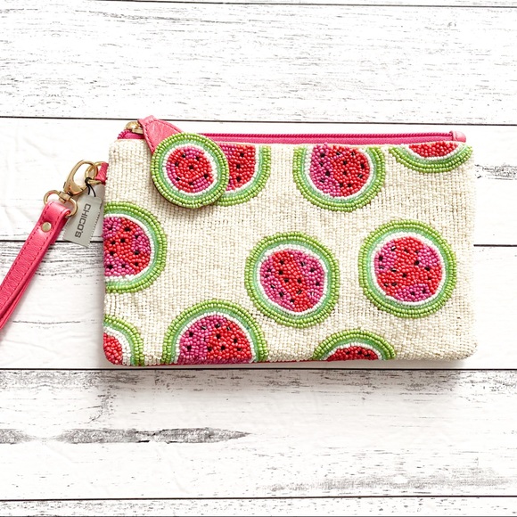 Chico's Handbags - NWT Chico’s | Beaded Watermelon Summer Wristlet